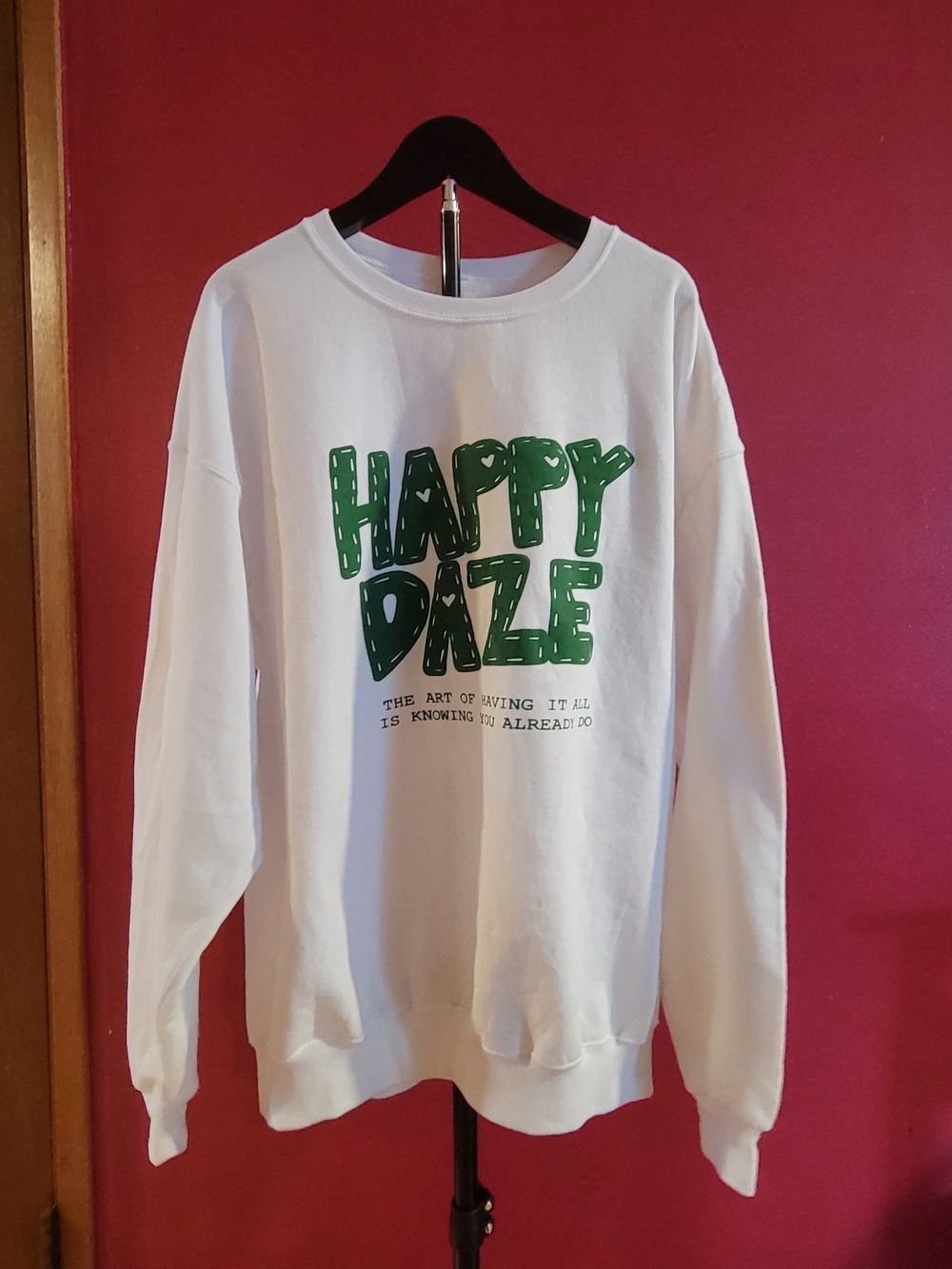 White 'Happy Daze' Graphic Sweatshirt - Casual Men’s Sweater